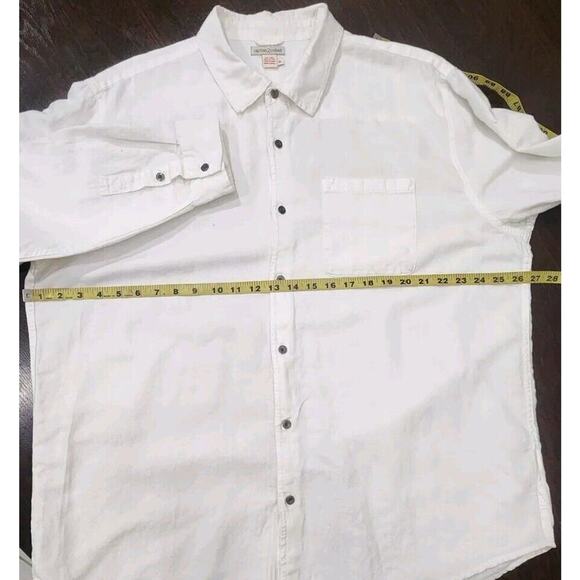 Carbon 2 Cobalt Linen Cotton Blend Button Down Shirt White Men Sz XL Long Sleeve - Picture 9 of 9